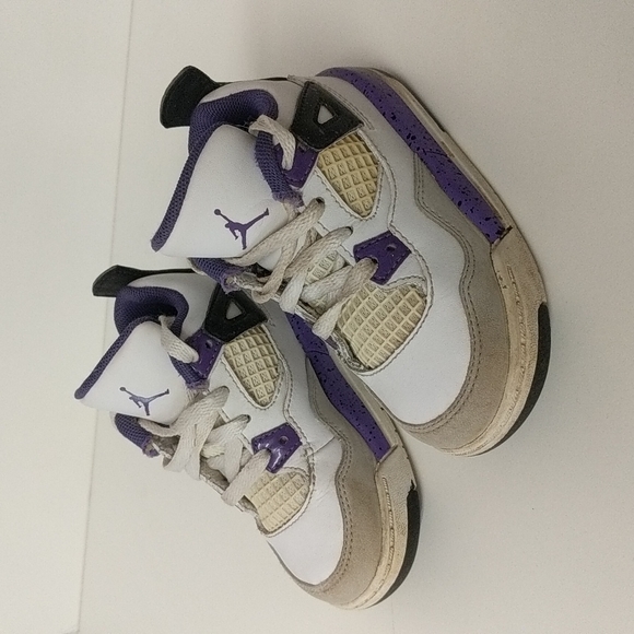 JORDAN IV RETRO TD WHITE ULTRAVIOLET NEUTRAL TODDLER SNEAKER. - Picture 4 of 8